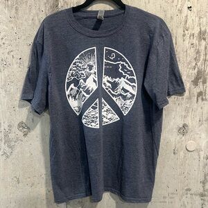 Gildan Charcoal Peace Graphic Tee